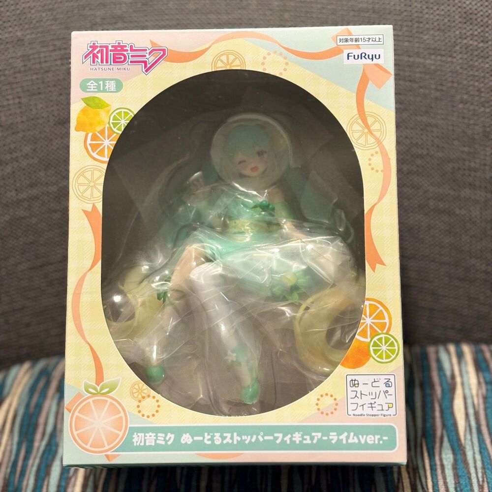 NIB Furyu Vocaloid Hastune Miku Citrus Miku Ver. Waifu Noodle Stopper Figure - Picture 2 of 5